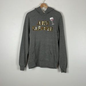 Bow & Drape Juice Cleanse long sleeve kangaroo pocket pullover hoodie Size M